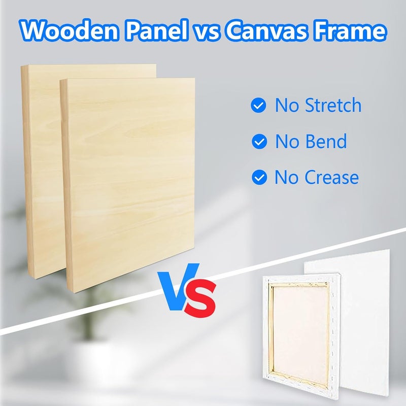 FROM ONE 4 Pack 11x14 Basswood Paint Pouring Panels for Acrylic Pouring, Oil & Abstract Painting – Sturdy Wood Painting Boards for Artists and Crafters - Image 4